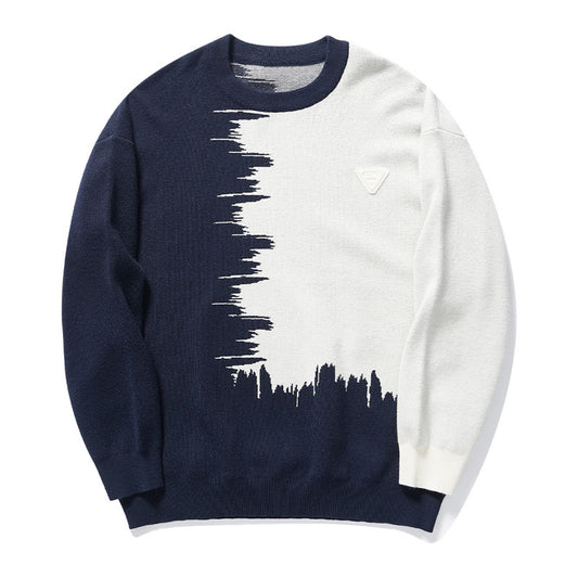 Simple three-dimensional jacquard men's casual sweater