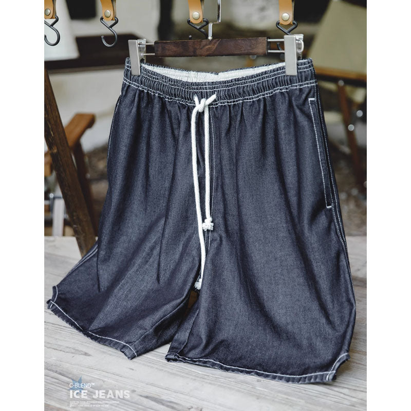 Cool-to-the-touch "C-Blend" denim easy shorts