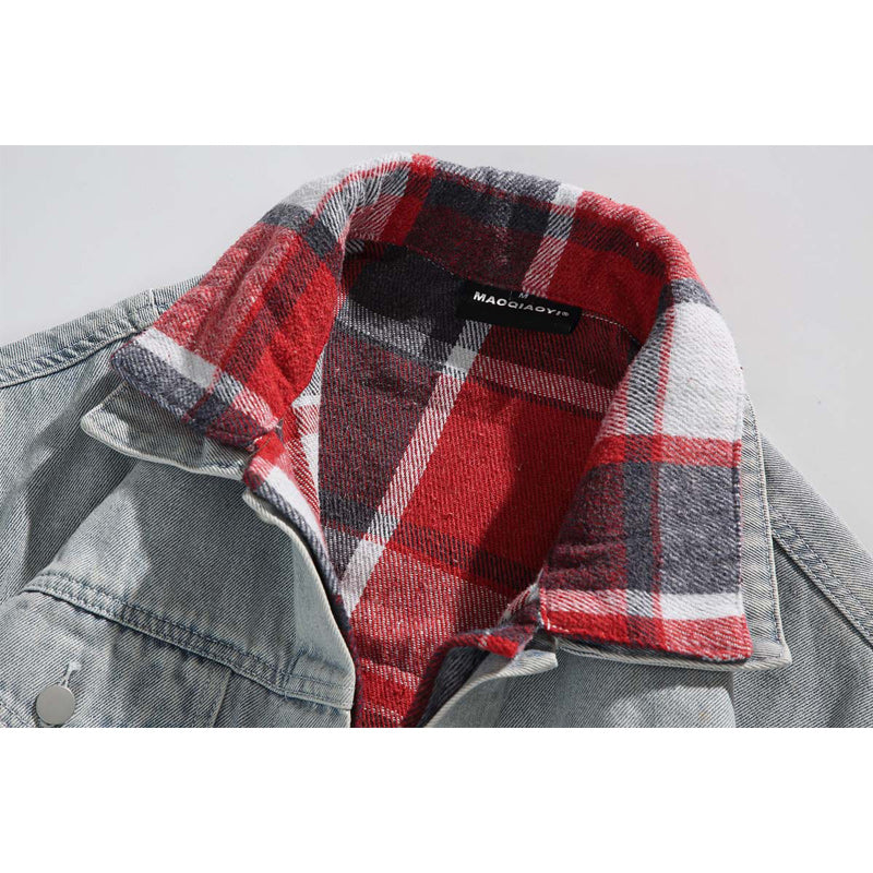 Cityboy Faux Layered Check Shirt & Denim Jacket