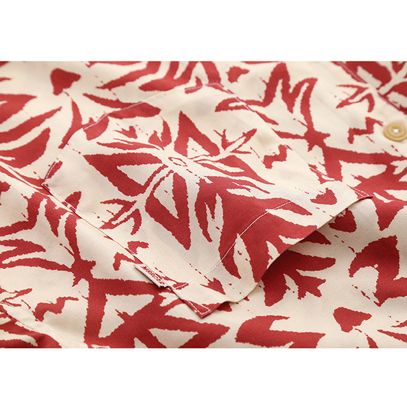 High-quality vintage flower print aloha shirt