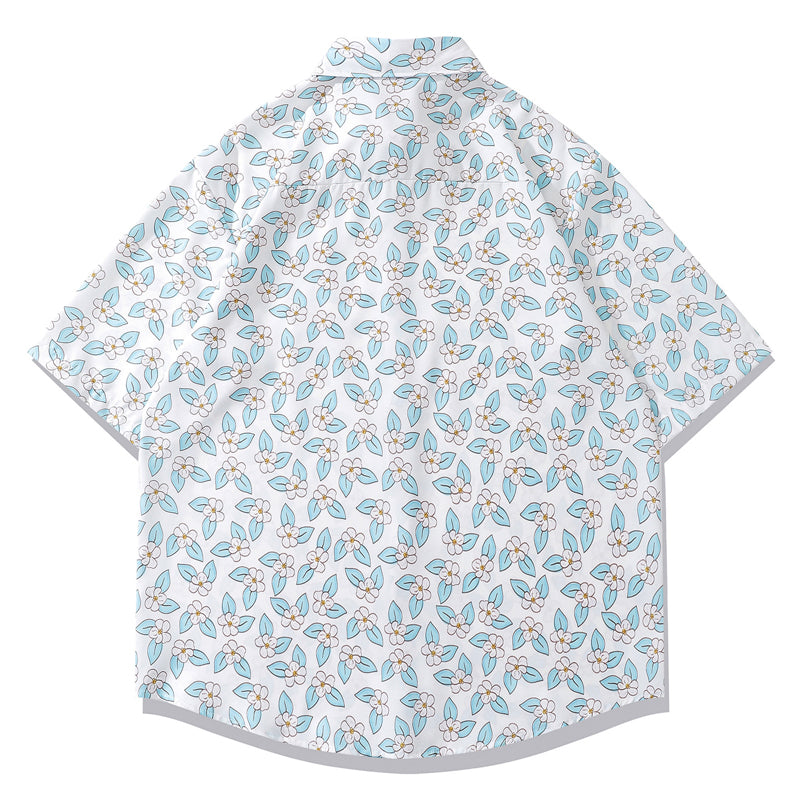 New for summer: floral print short-sleeved shirt