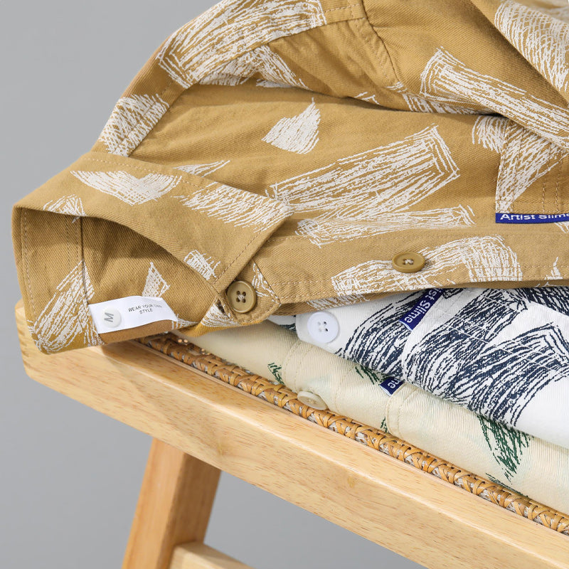 Alphabet print aloha shirt