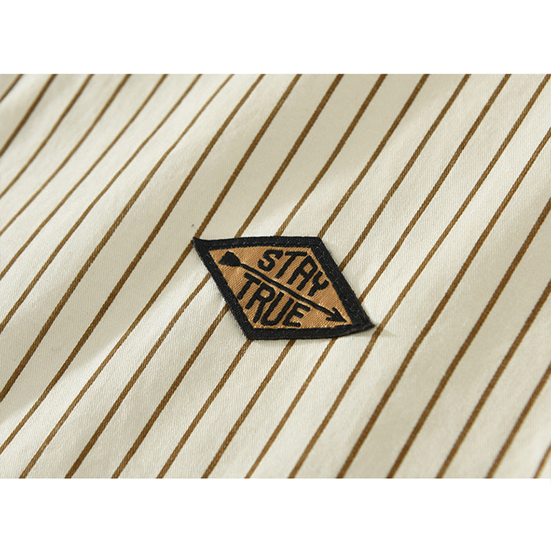 Baseball stripe short-sleeved shirt