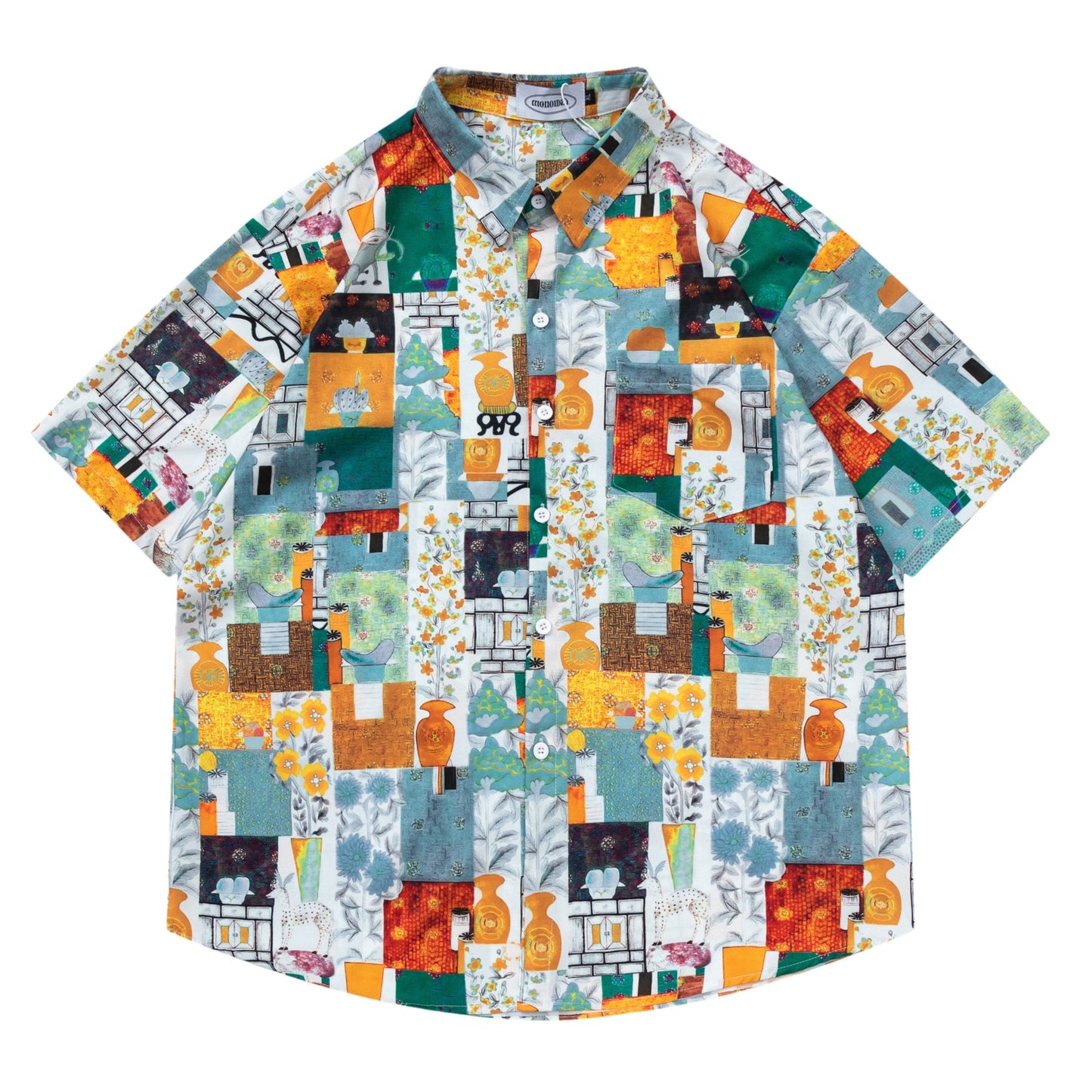 Cute printed short sleeve all-over shirt