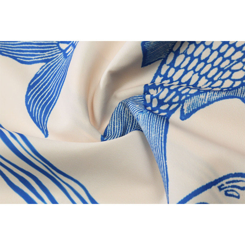 Retro ancient fish print short sleeve shirt