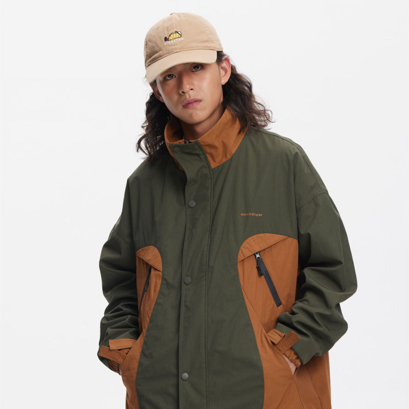 Hooded cargo jacket with switch