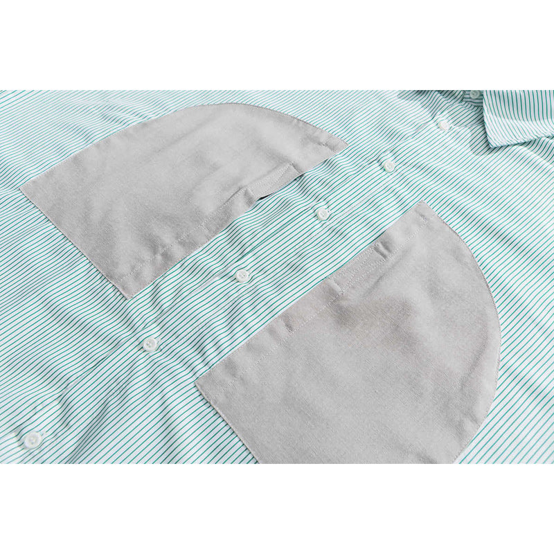 Fashionable striped long-sleeved work shirt