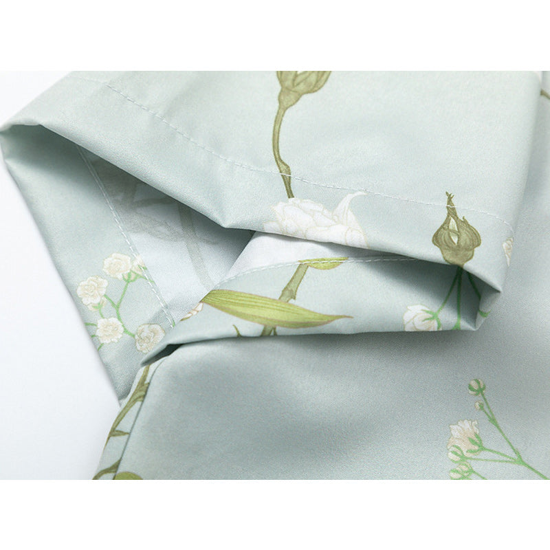 Retro Hawaiian floral short-sleeved all-over print shirt