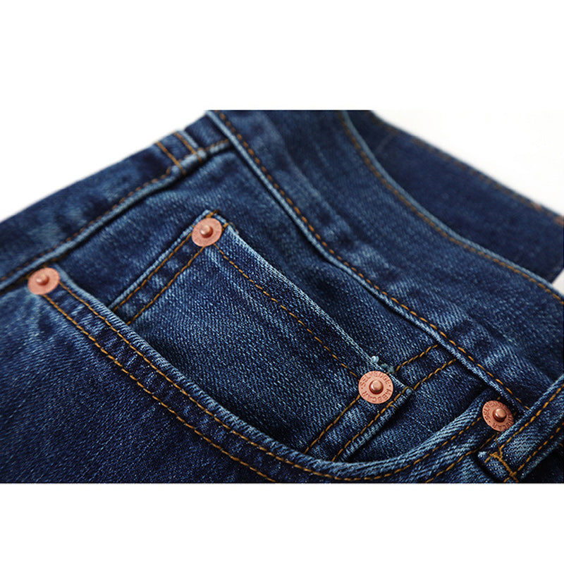 Cool-to-the-touch, 9/10-length slim red-selvedge denim pants