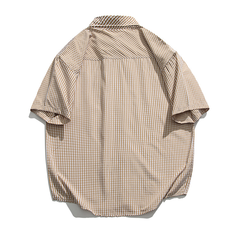 Classic check pattern short-sleeved shirt