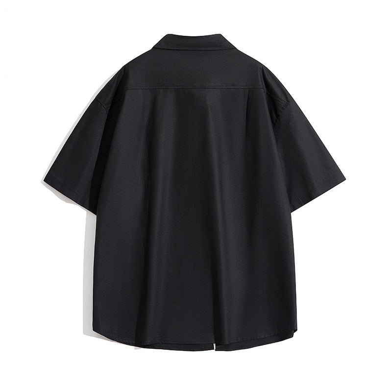 Plain casual half-sleeve men's shirt