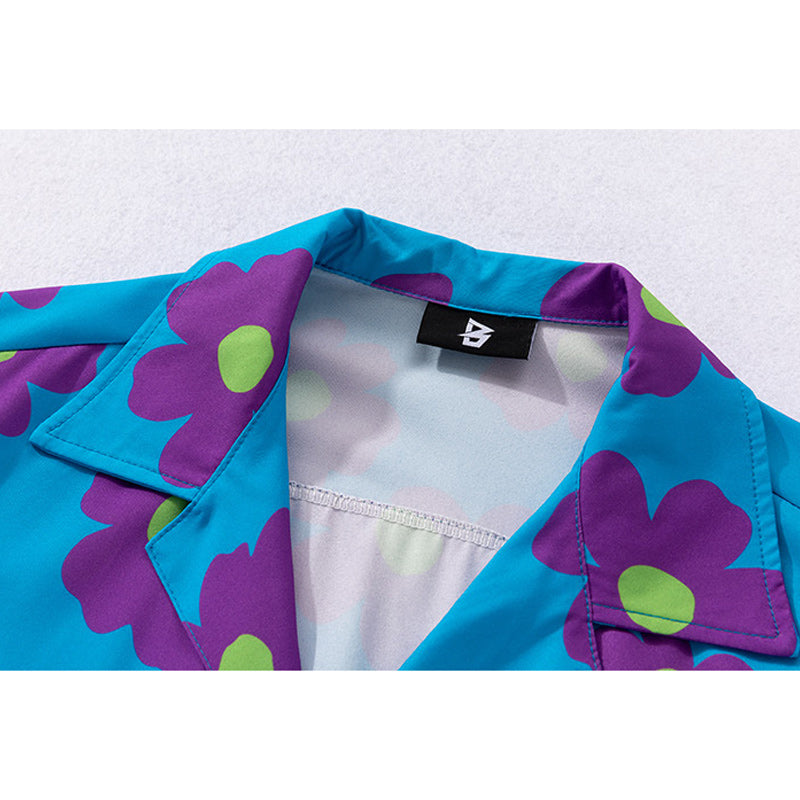 Colorful floral Hawaiian short-sleeved shirt