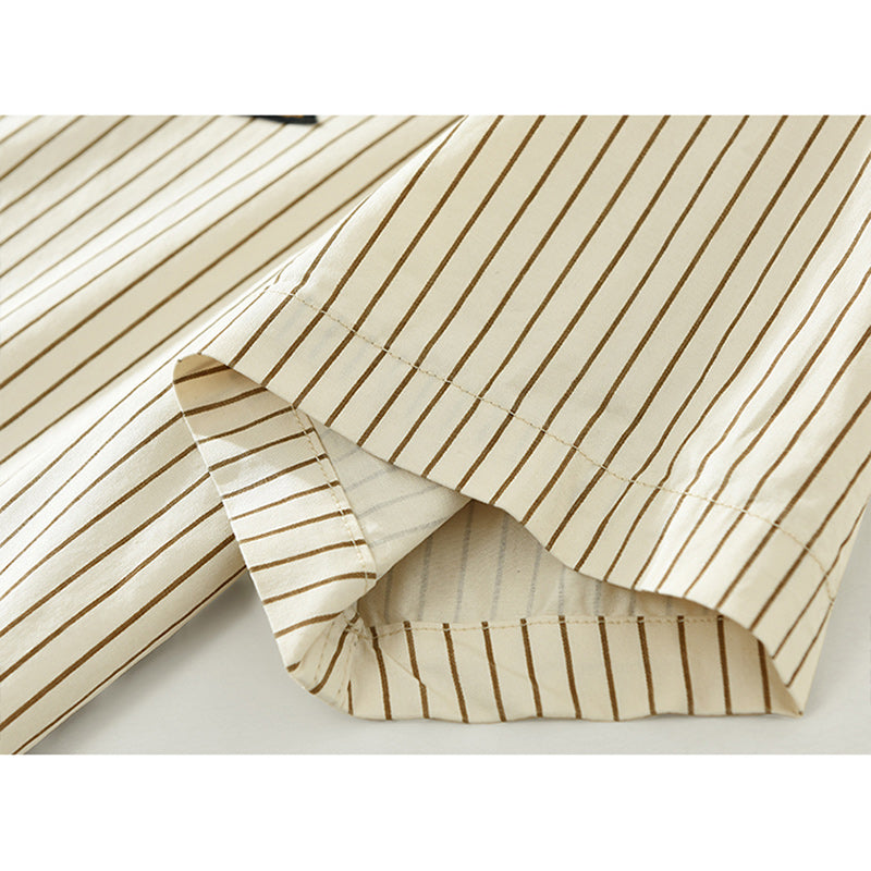 Baseball stripe short-sleeved shirt