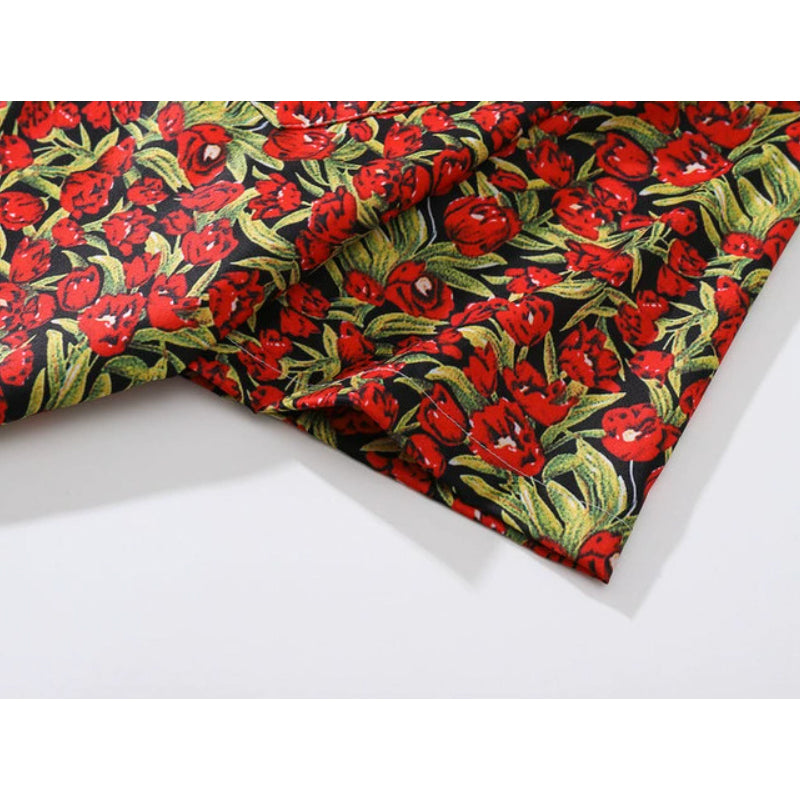 New for summer: floral print short-sleeved shirt