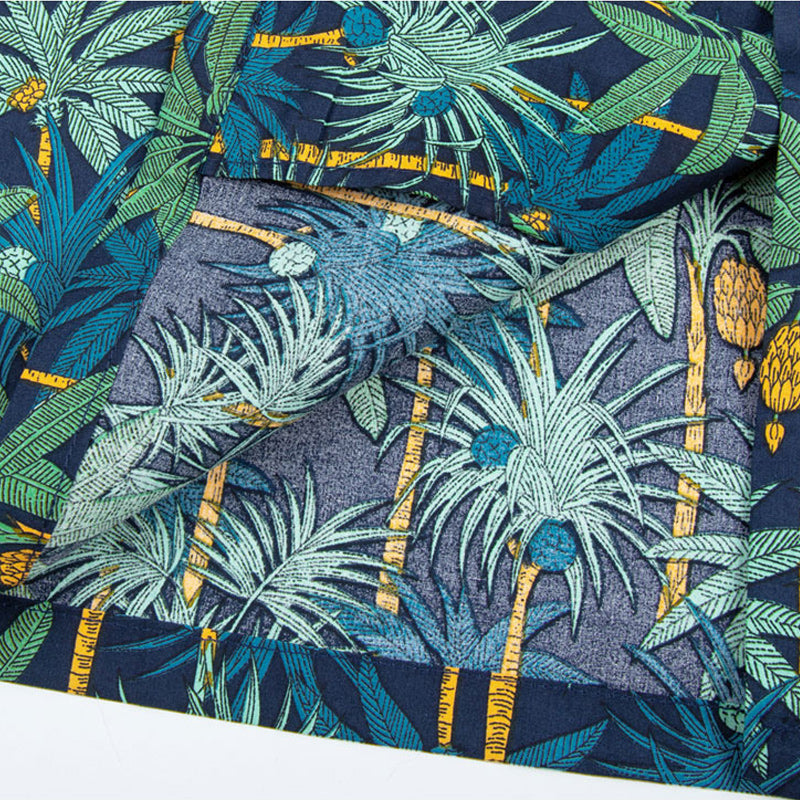 Hawaii Cuban Collar Short Sleeve Coconut Plantain Aloha Shirt