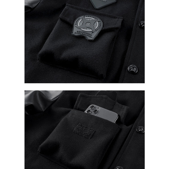 "Ninja darts" pattern embroidery Wool blend function award jacket