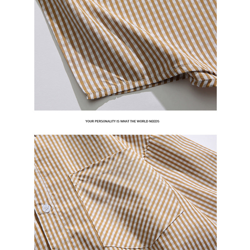 Classic check pattern short-sleeved shirt