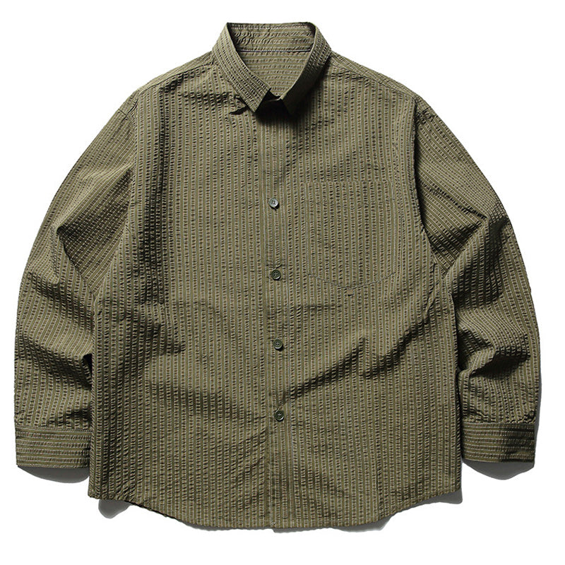 Classic striped long-sleeved work shirt