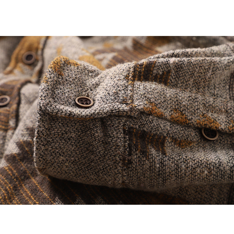 Navajo jacquard tweed long-sleeved shirt