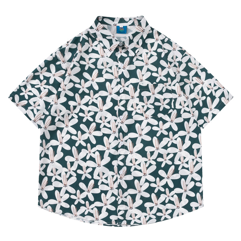 New for summer: Floral short-sleeved shirt in two colors
