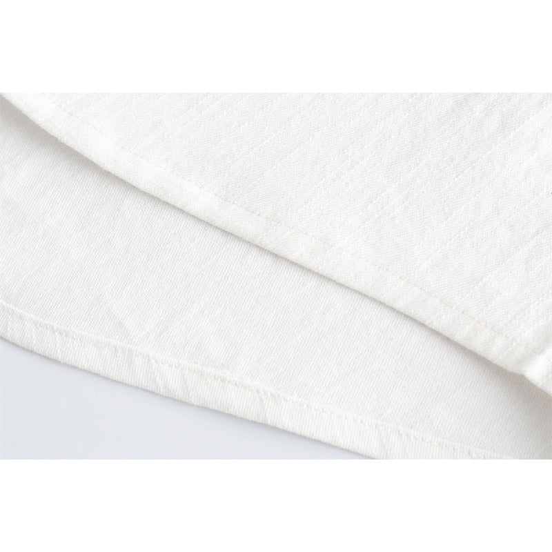 White embroidered pocket plain work short sleeve shirt