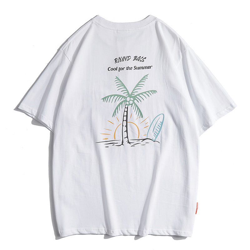 270g cotton simple print short-sleeved T-shirt in four colors