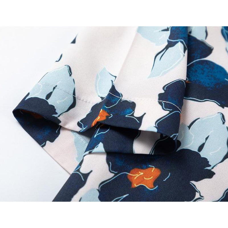 New for summer: Graffiti floral print short-sleeved shirt