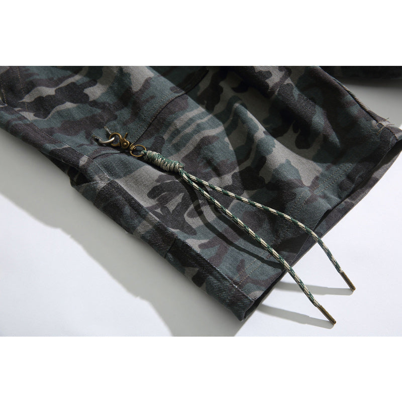 Retro Camouflage Pocket American Casual Shorts