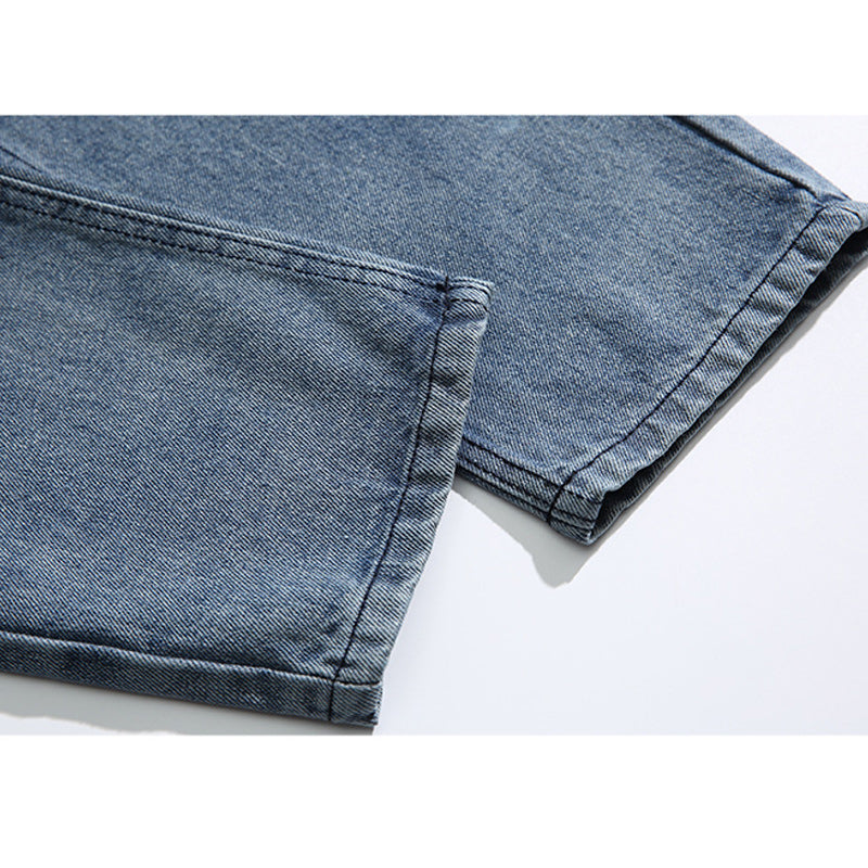 Washed Simple Straight Jeans