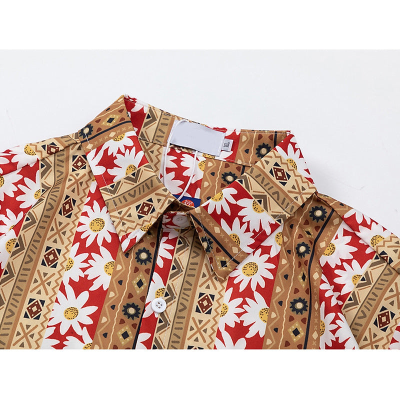 Harajuku style all-over print short-sleeved shirt