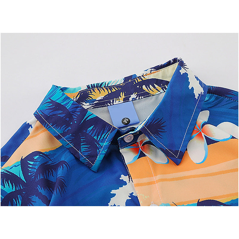 Sand Scenery Print Aloha Shirt, Short Sleeve
