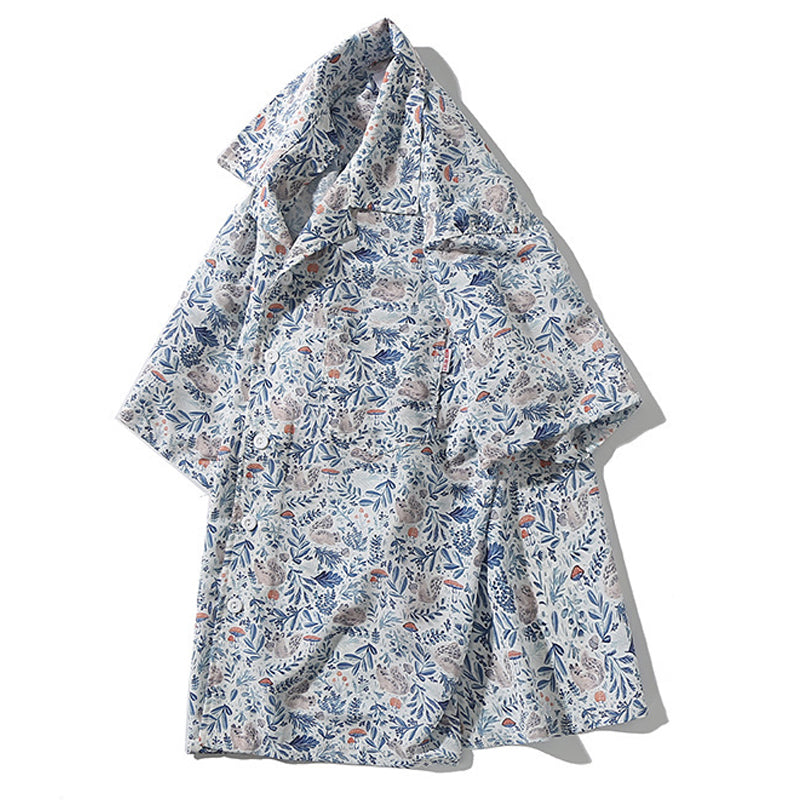 New for summer: floral print short-sleeved shirt