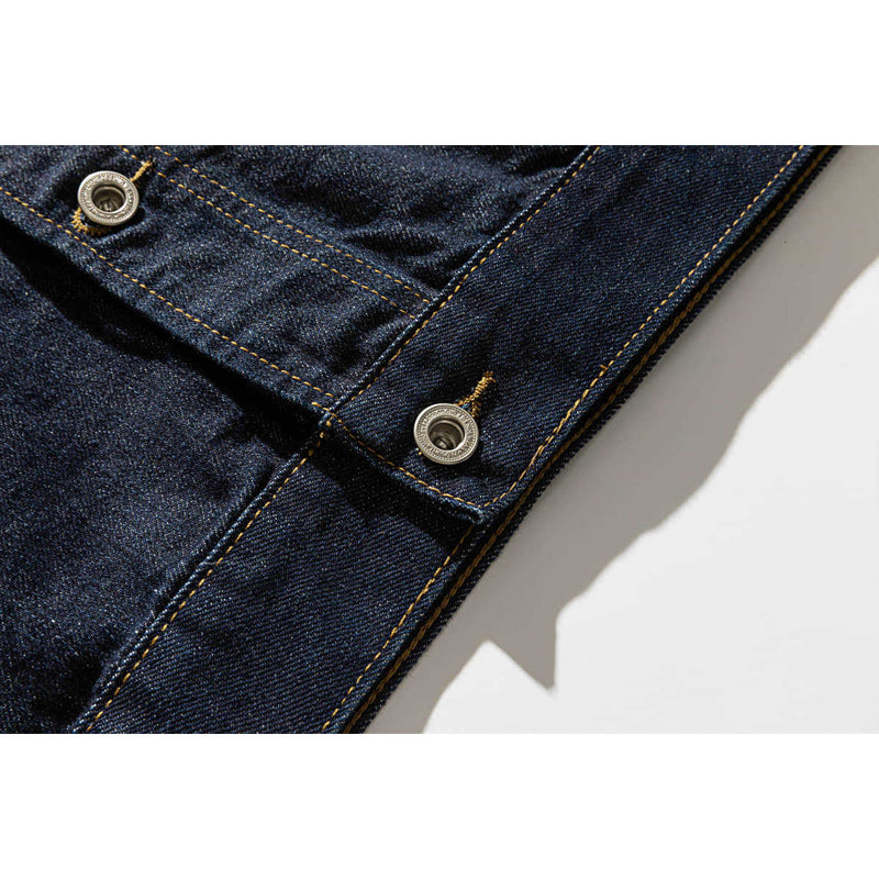 Color-block denim American casual jacket