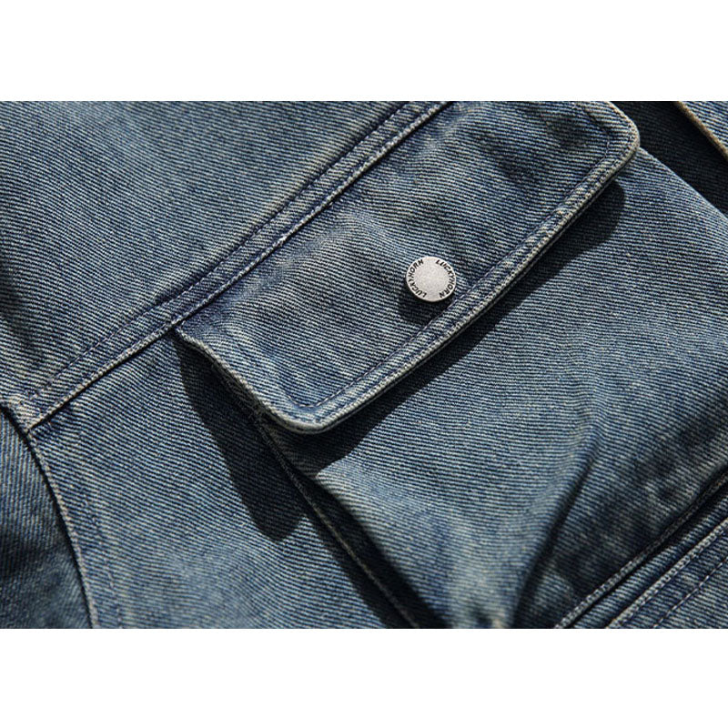 Multi Pocket スタンドカラーデニムジャケット