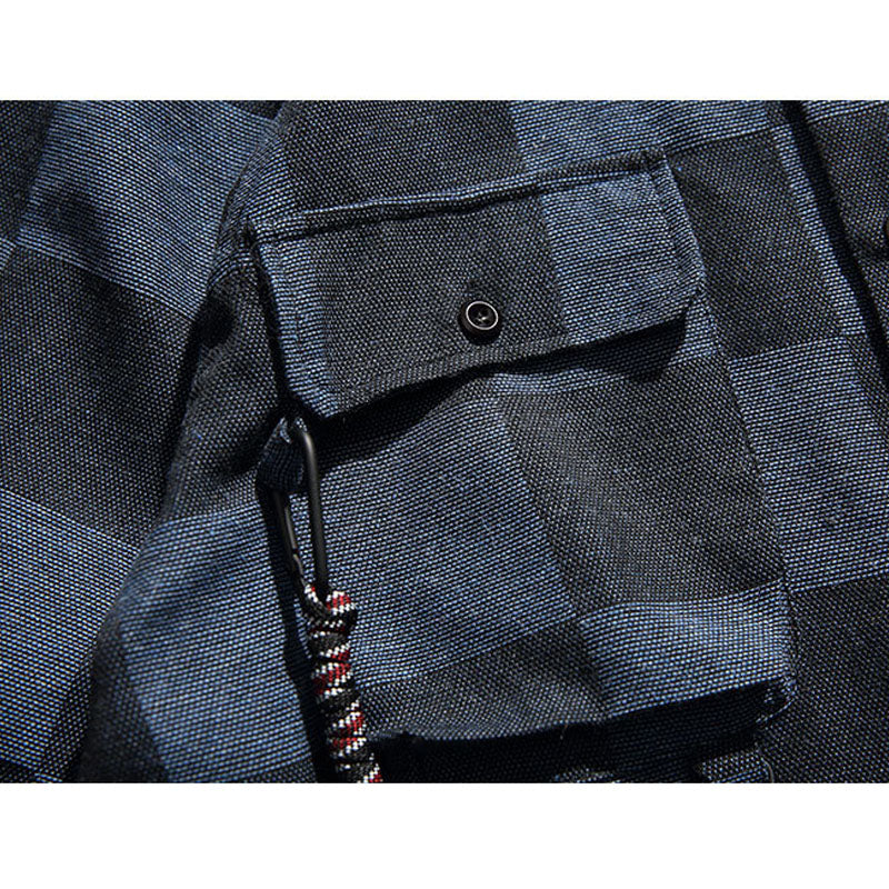 Gingham check work shirt with loop rope