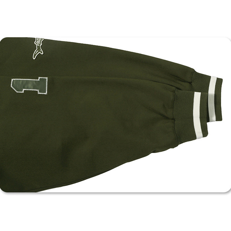 Oversized baseball sweatshirt with embroidered badge