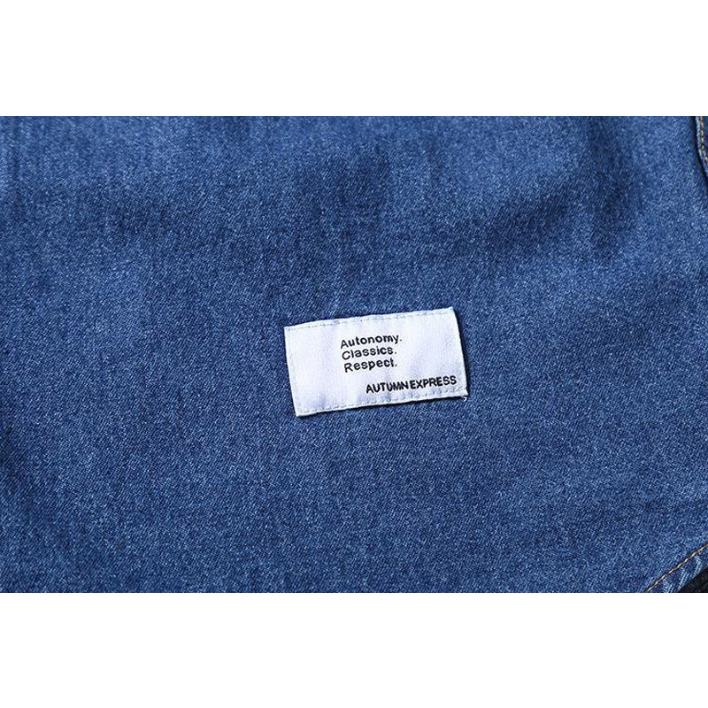 Ethnic pocket denim long sleeve shirt