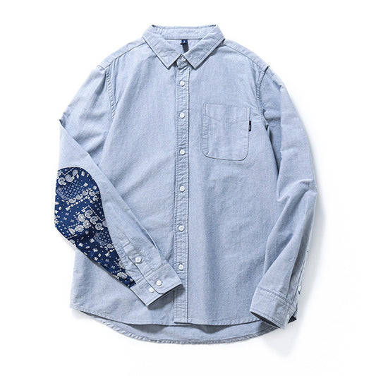 New Spring Washed Cashew Nuts Switch Shirt