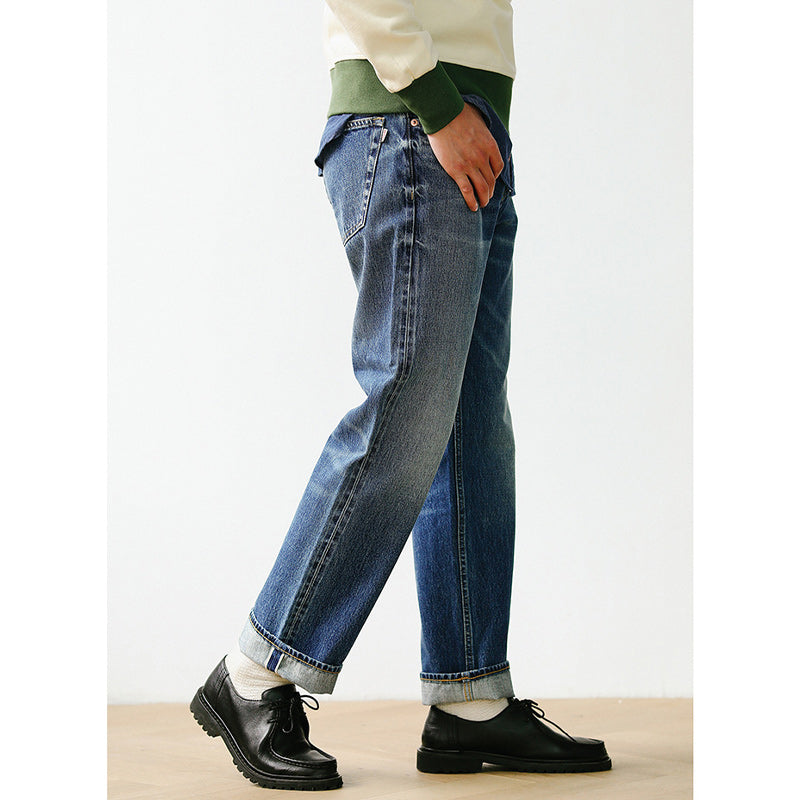 Washed Patch Pocket Denim Pants