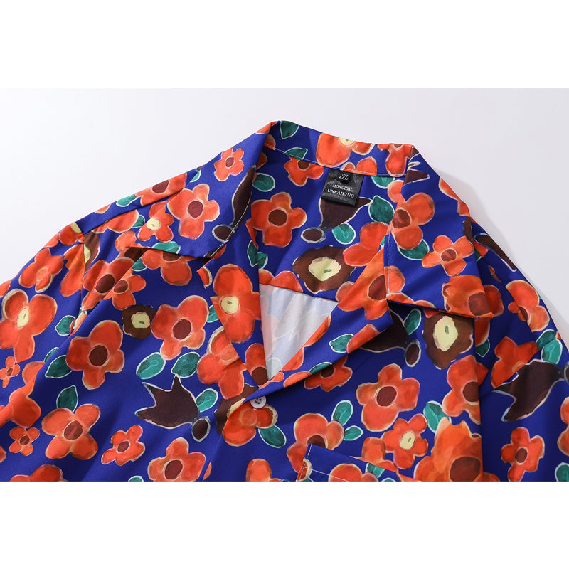 New for summer: floral print short-sleeved shirt