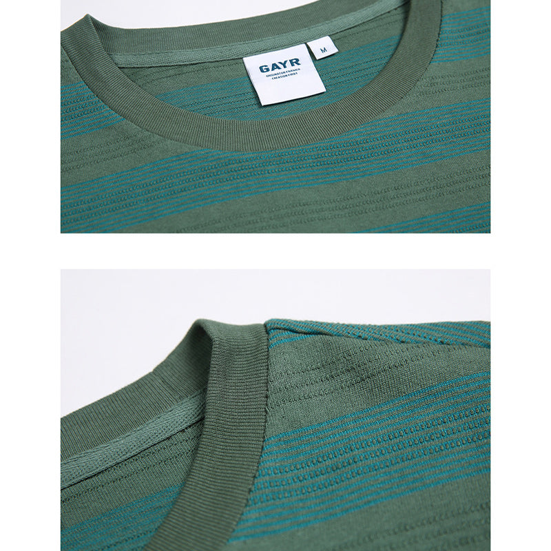Striped BF-style couple casual short T-shirt
