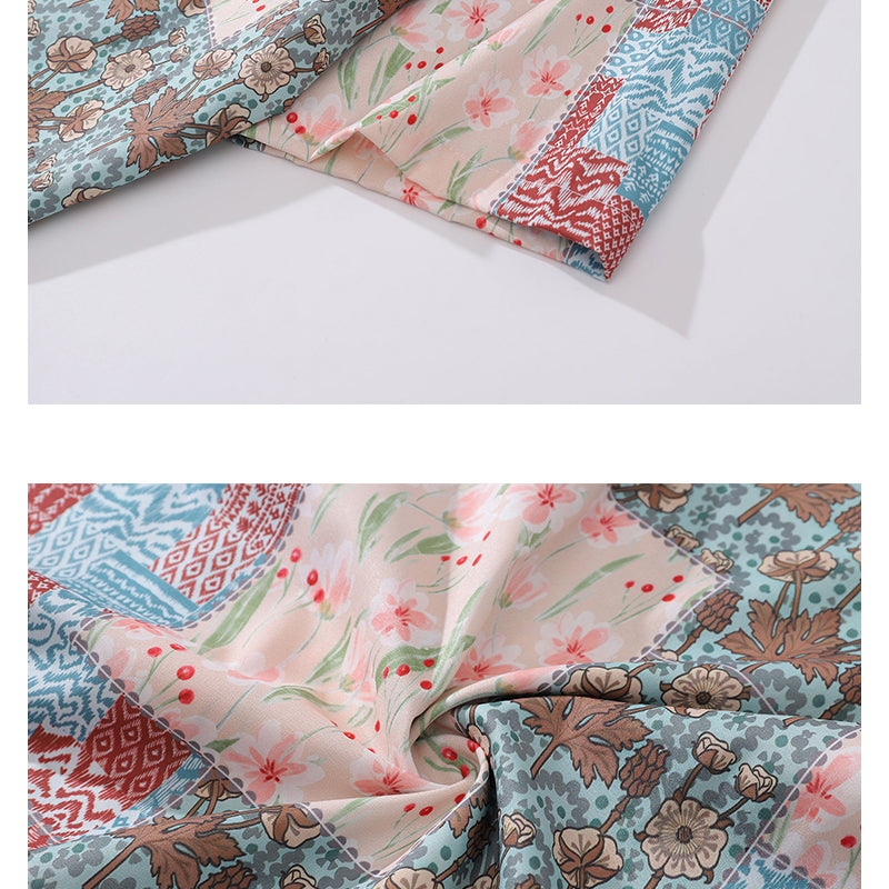 New for summer: ethnic print short-sleeved shirt