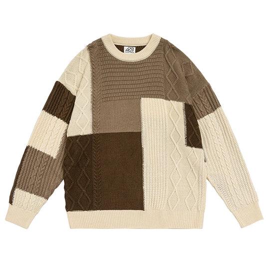Color-changing irregular knit sweater