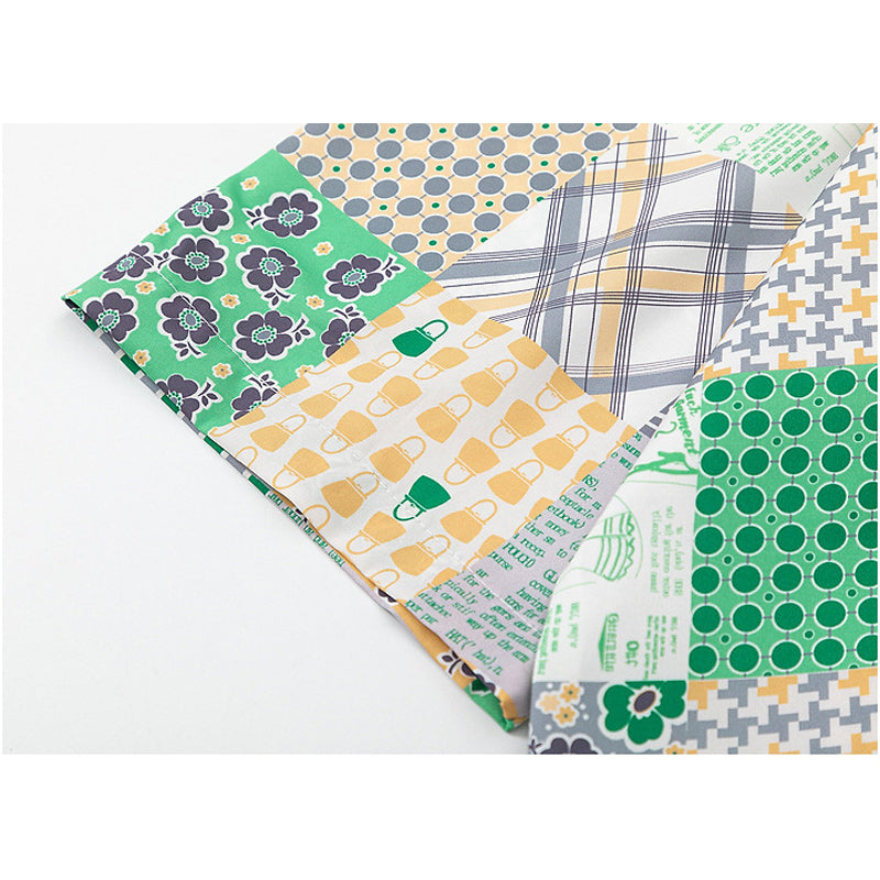 Retro color scheme all-over Hawaiian short-sleeved shirt
