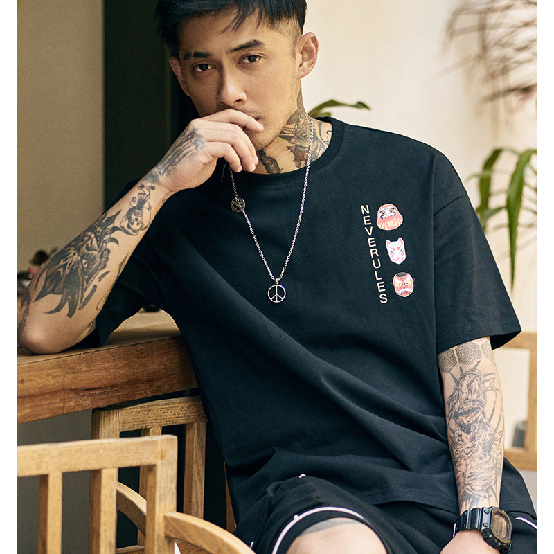 夏新作 WELCOME TO JAPAN 日本文化プリント柄 半袖Tシャツ