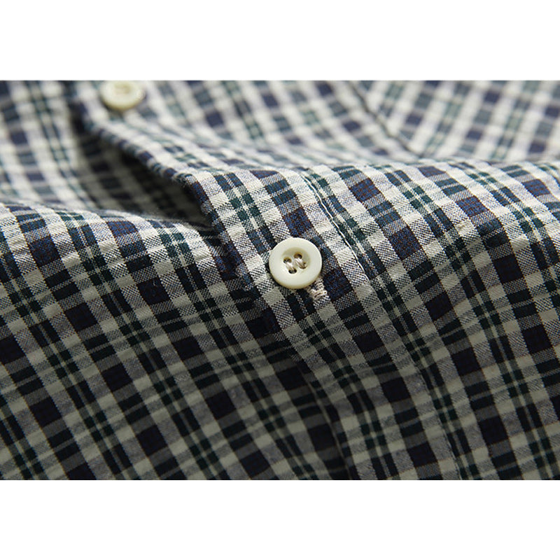 Easy-to-match checkered short-sleeved shirt