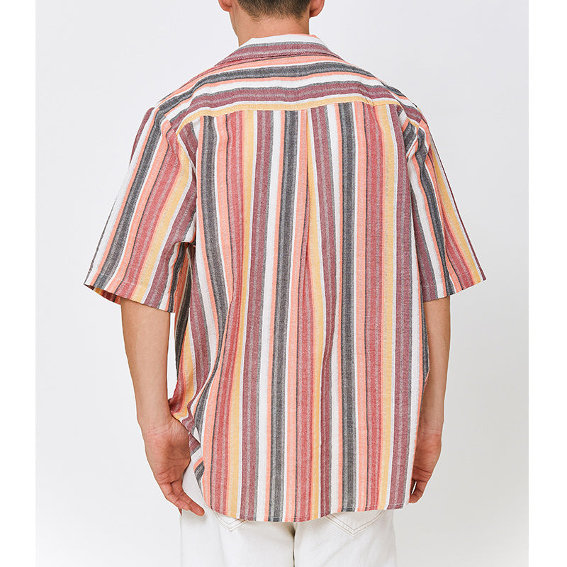 Fashion striped short sleeve shirt