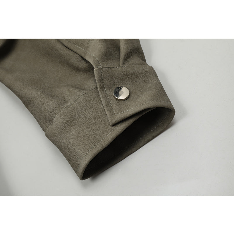 American casual simple classic leather jacket