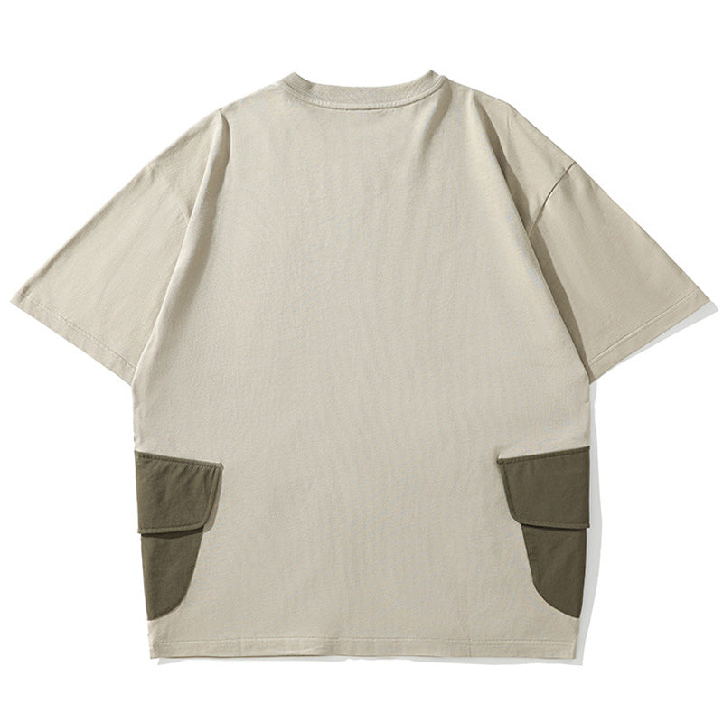 Switching pocket short sleeve T-shirt