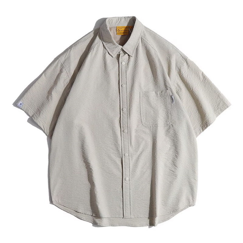 Dot Button Seersucker Work Shirt
